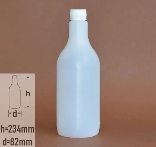 Sticla plastic 750ml culoare semitransparent cu capac standard cu augosigilare alb